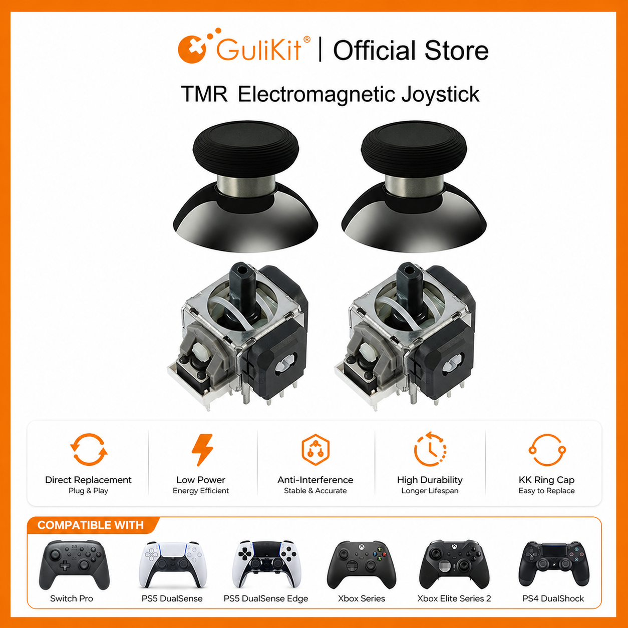 Thumb Grip Joystick - GuliKit TMR Joystick with Stick Cap