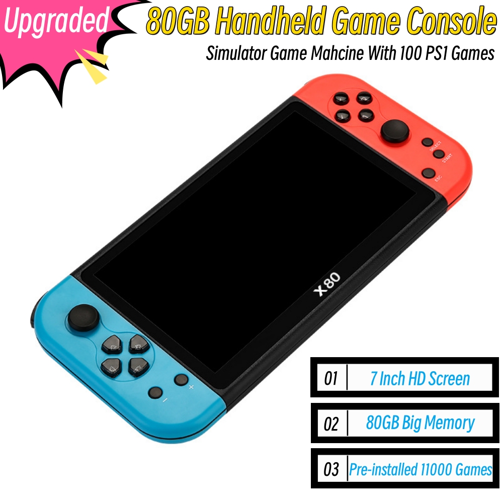 80GB Big Screen 7 Inch Handhel - Gaming Console X80 recensione e prezzo