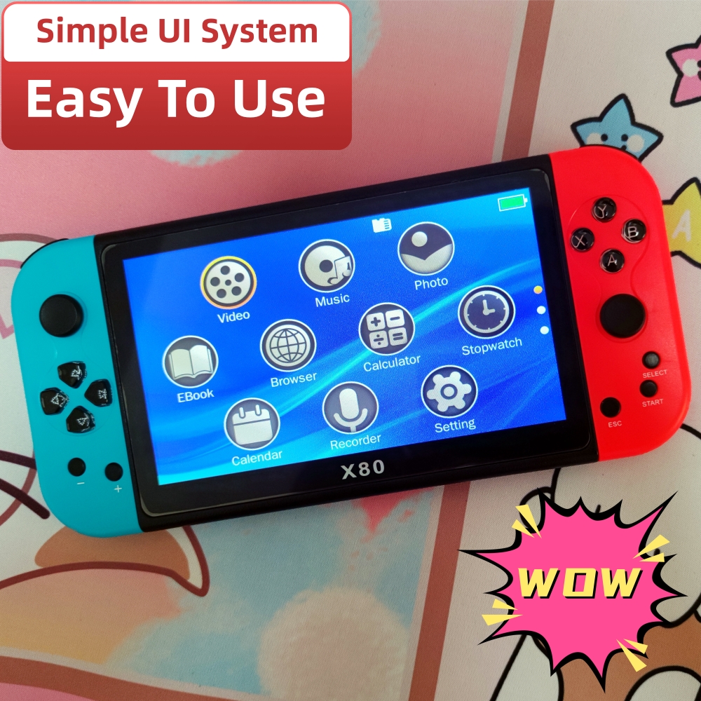 80GB Big Screen 7 Inch Handhel - Gaming Console X80 recensione e prezzo
