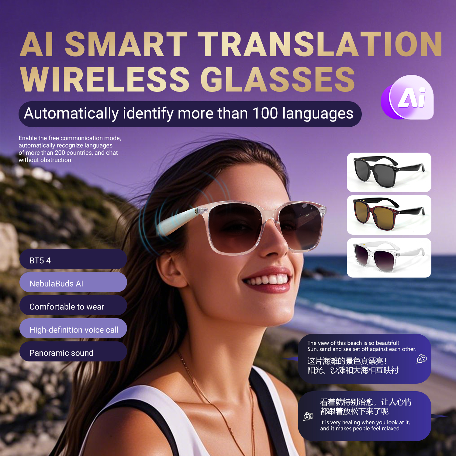 LIGE AI Smart Glasses Women Me - Gaming Glasses Uv recensione e prezzo