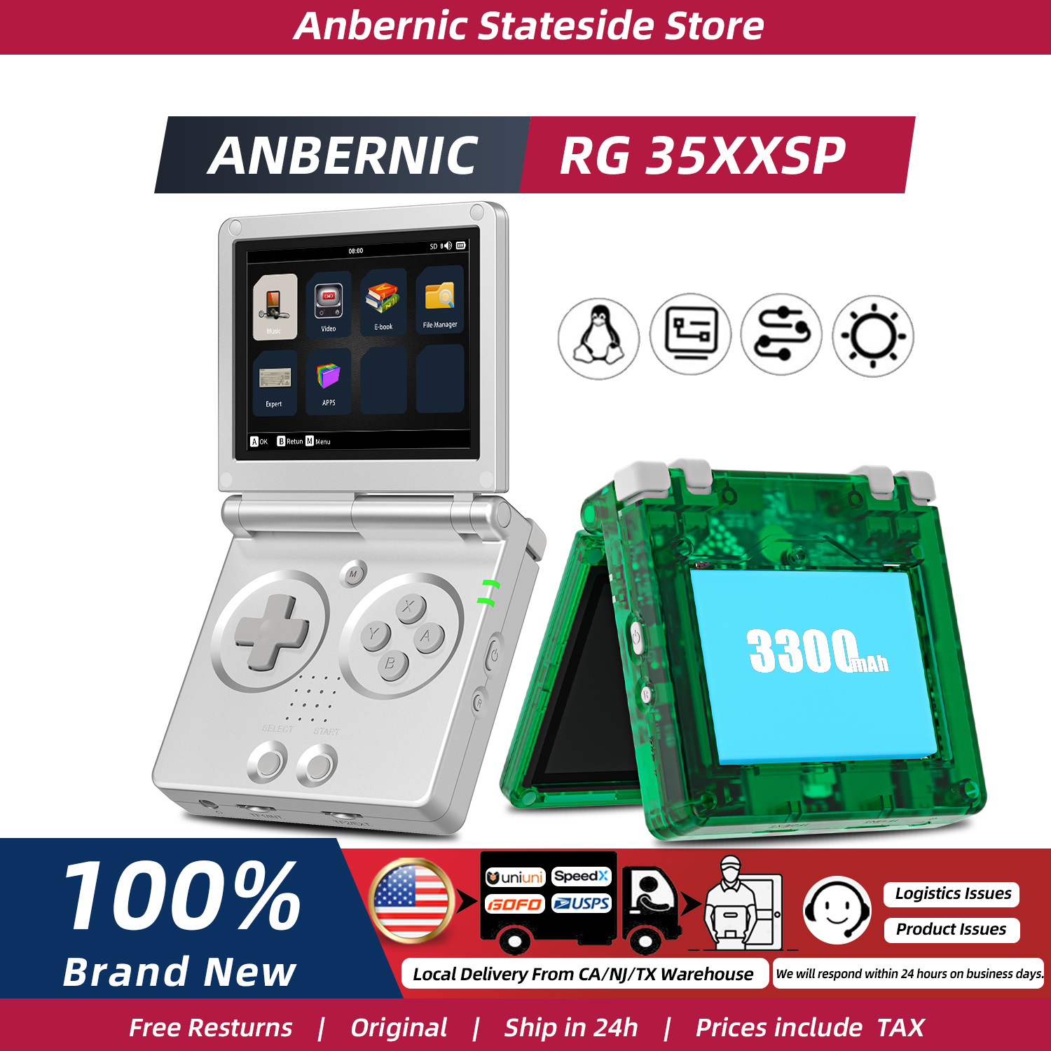 ANBERNIC RG35XXSP FILP 3.5 Inc - Gaming Console 5 Year Old recensione e prezzo