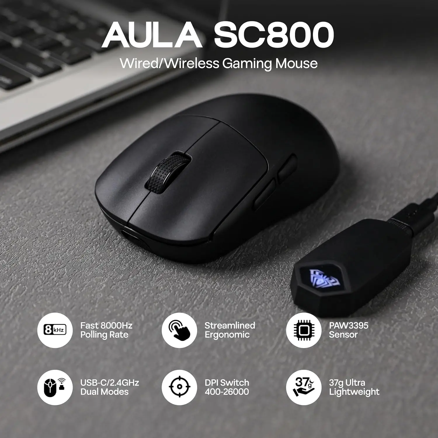 AULA SC800 Gaming Mouse USB-C  - Gaming Console Buttons recensione e prezzo