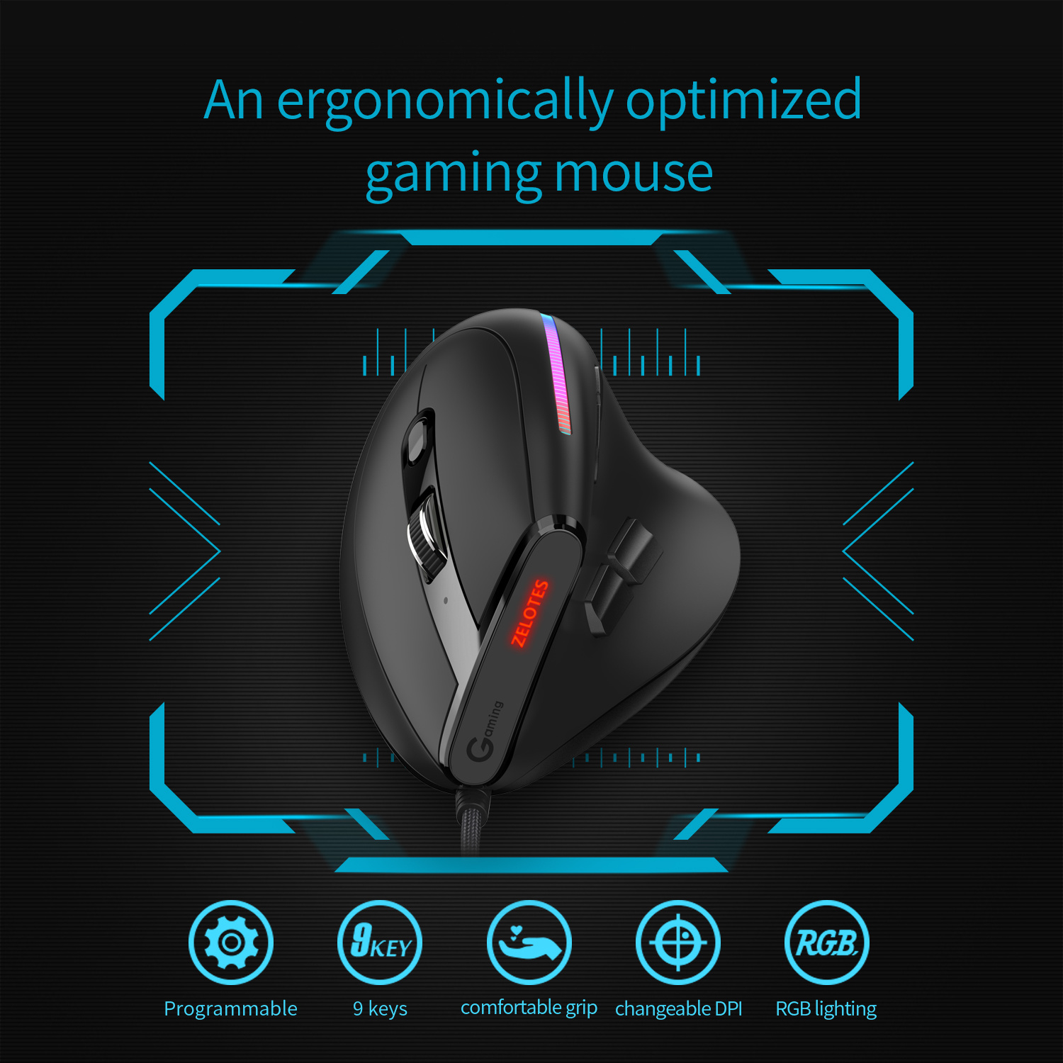 JOMAA Wired Gaming Mouse RGB V - Gaming Console Buttons recensione e prezzo
